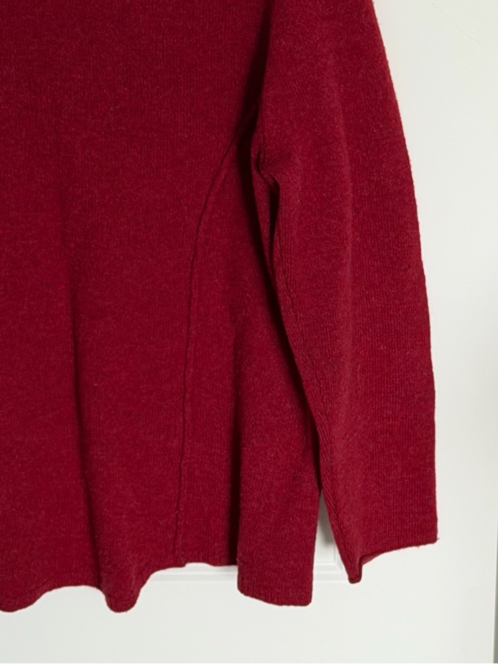 Eileen Fisher Women's Red Wool Button-Front Wool Pea Coat Size XL 39966 - Picture 11 of 15